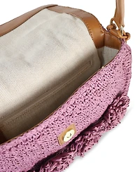 Sam Edelman Phoebe Small Raffia Shoulder Flap Shoulder Bag