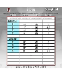 Epic Storm Adjustable 90mm 3-Wheel Bright Led Light Up Inline Speed Skates