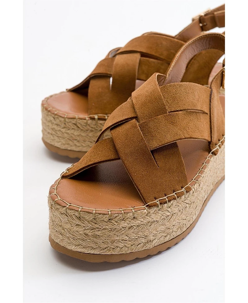 Lontano Suede Leather Platform Sandal (Women)