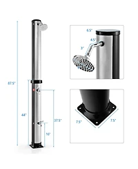 7.2 Feet Solar-Heated Outdoor Shower with Free-Rotating Shower Head