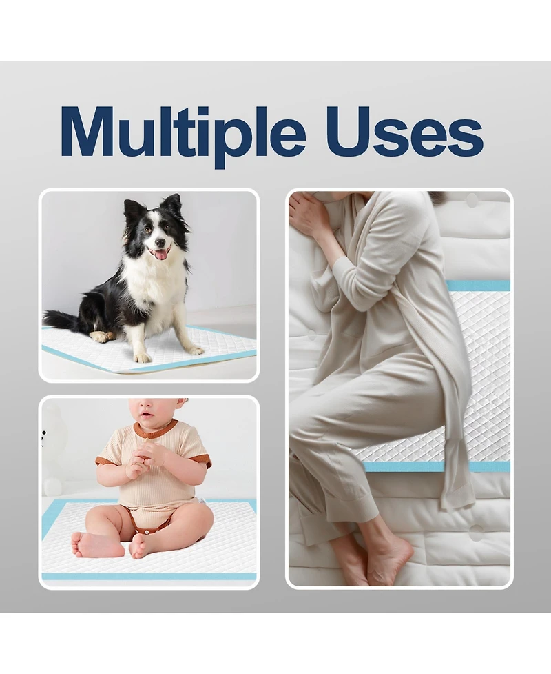 HoneyCare All-Absorb, X-Large Dog and Puppy Training Pads, Ultra Absorbent and Odor Eliminating, Leak-Proof 5-Layer Potty Training Pads with Quick-Dry