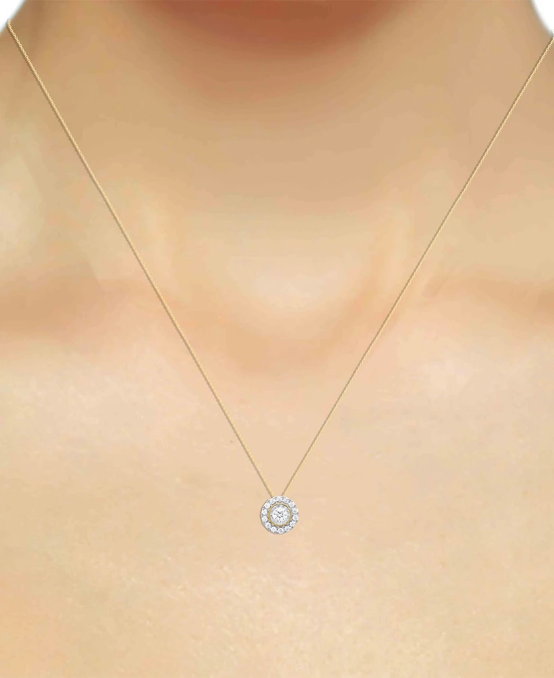 Forever Grown Diamonds 2-Pc. Set Lab Diamond Halo Pendant Necklace & Matching Stud Earrings (1 ct. t.w.) Sterling Silver or 14k Gold-Plated S