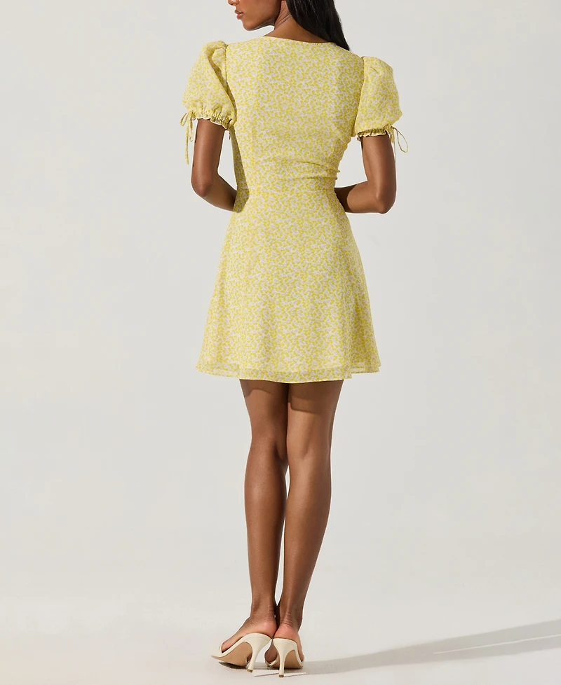 Astr the Label Women's Puff-Sleeve Bow-Detail Dress