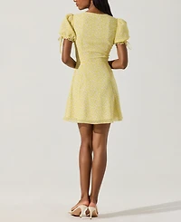 Astr the Label Women's Puff-Sleeve Bow-Detail Dress