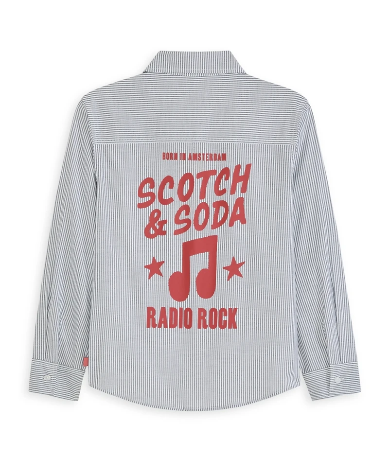 Scotch & Soda Big Boys Graphic Oxford Shirt