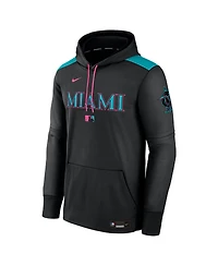 Nike Men's Black Miami Marlins 2025 City Connect Authentic Collection Therma Pullover Hoodie