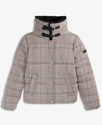 Dkny Women's Faux-Fur-Collar Zip-Front Puffer Coat