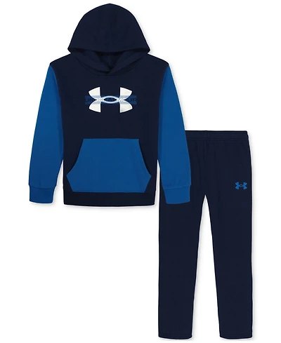 Under Armour Toddler and Little Boys 2-Piece Color Blocked Fleece Hoodie Jogger Pants Set