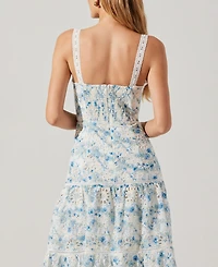 Astr the Label Women's Pellagia Cotton Eyelet Midi Dress
