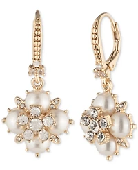 Marchesa Gold-Tone Crystal & Imitation Pearl Drop Earrings