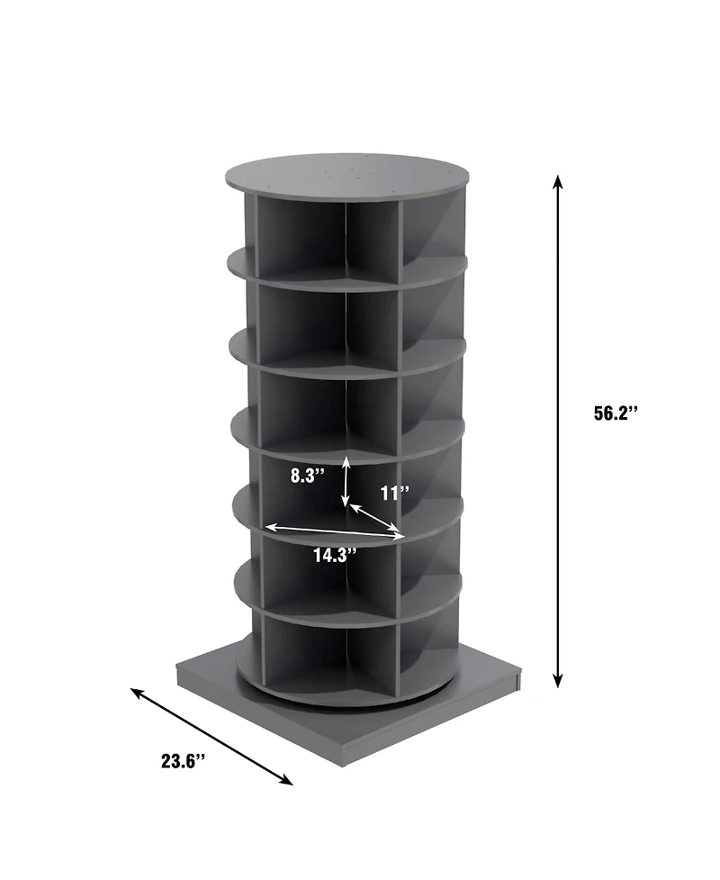 Streamdale Grey 360 Rotating shoe cabinet 6 layers