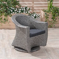 Streamdale Modern Wicker Swivel Chair Stylish, Comfortable, Water-Resistant