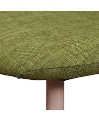 Streamdale Two Green Fabric Dining Chairs with Light Walnut Iron Legs