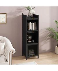 Streamdale Modern Glass Door Cabinet with Multi-tier Storage (Entryway, Living Room, Bathroom, Dining Room