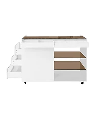 Streamdale 43" Multi-Functional Storage Island Cabinet with Drawers & Shelves