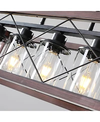 Streamdale 5-Light Retro Farmhouse Chandelier For Kitchen, Living room, Dining room Red and Black(No Bulbs)