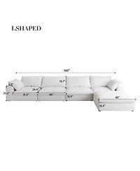 Streamdale Cloud Modular Sectional Sofa, 4-Seater L-Shaped Comfort Couch