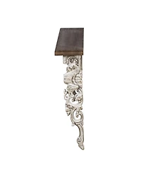 Streamdale 47x11x43" Classic Vintage Natural and White Wall Shelf