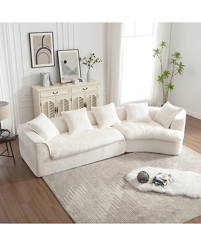 Streamdale Cozy Boucle Sofa Triple Seat with Unique Design
