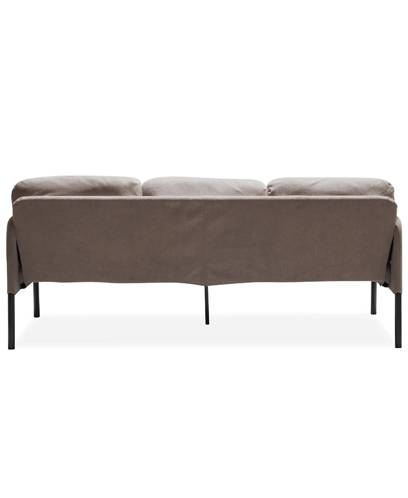 Streamdale Cozy 3-Seater L-Shape Sofa with Ottoman, Polyester Fabric for Small Spaces