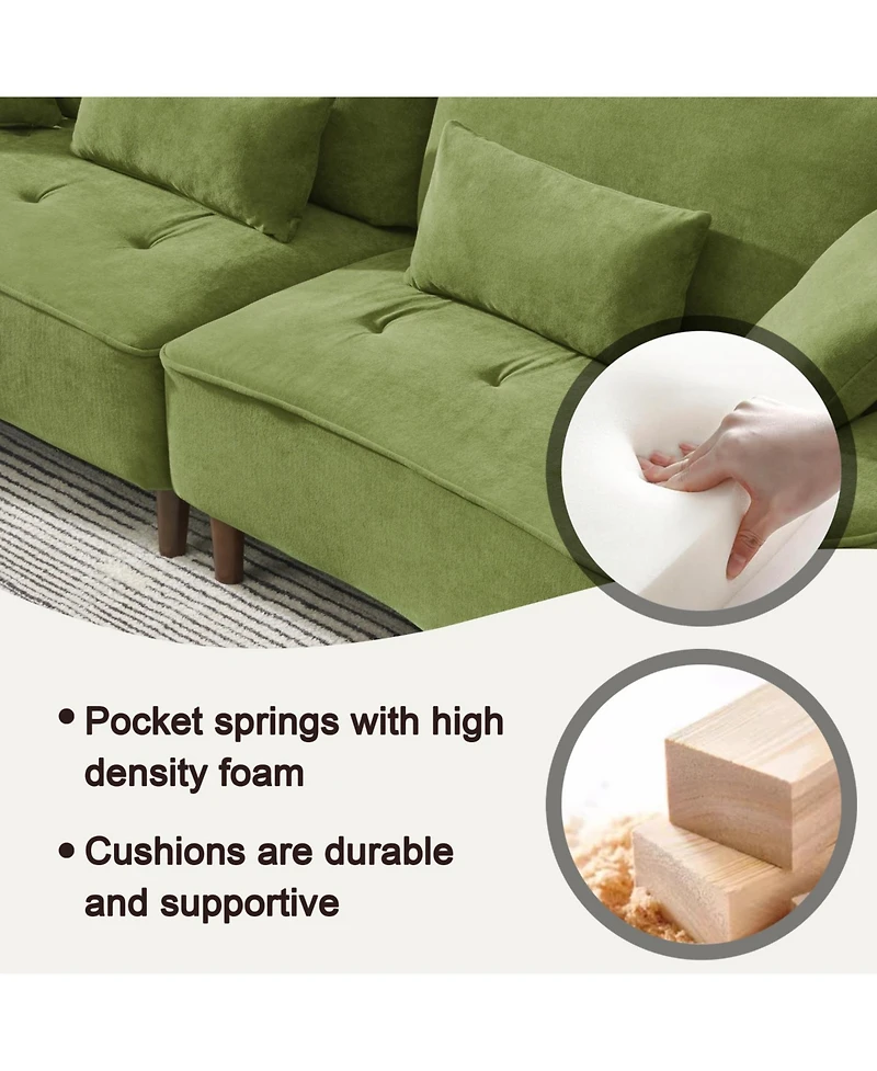 Streamdale Cozy Deep-Seated Sofa with Pillow (103")