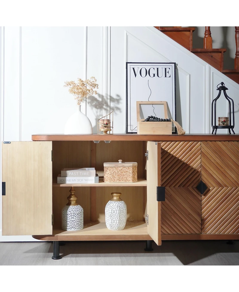Streamdale Modern Accent Cabinet with Adjustable Shelves and 4 Doors