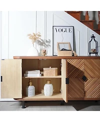 Streamdale Modern Accent Cabinet with Adjustable Shelves and 4 Doors