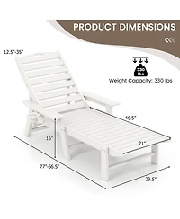 Patio Chaise Lounge Chair with 4 Position Backrest