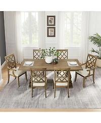 Streamdale Retro Upholstered Arm Dining Chairs (Set of 2)