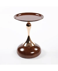 Modern Round Coffee Table, Metal Pedestal Table for Small Spaces