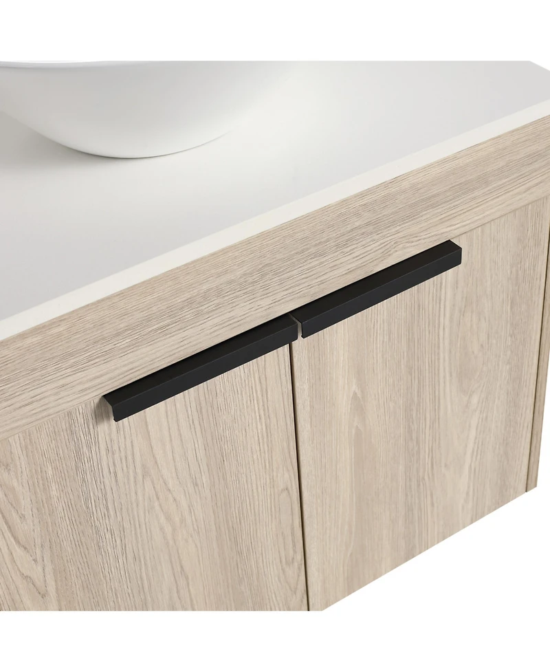 Streamdale 24" Modern Design Float Bathroom Vanity With Ceramic Basin Set