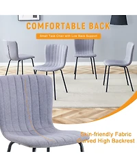 Streamdale Luxury Minimalist Dining Chairs - Set of 4, Black Metal Legs