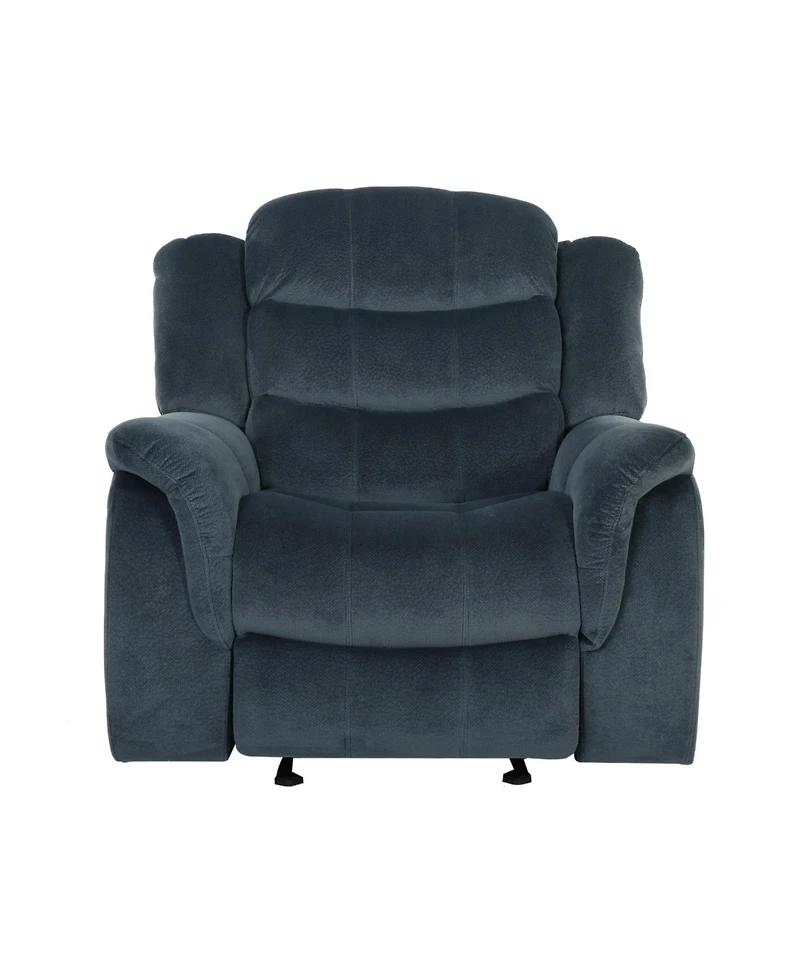 Streamdale Oversized Glider Recliner with Steel Gray Plush Fabric for Timeless Comfort