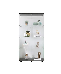 Streamdale Black 4-Shelf Glass Display Cabinet