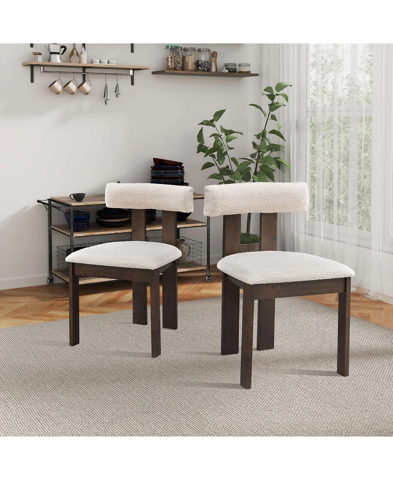 Streamdale Modern Boucle Upholstered Dining Chairs (Set of 2)