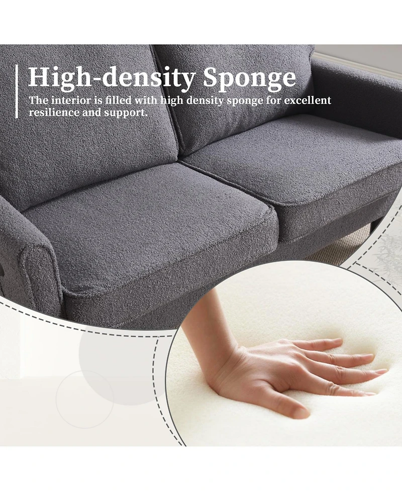Streamdale Mid Century Modern Loveseat Sofa with Usb (Gray)
