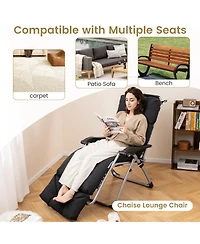 Outdoor Lounge Chaise Cushion with String Ties for Garden Poolside