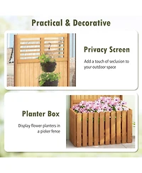 Wooden Raised Garden Bed with Privacy Screen