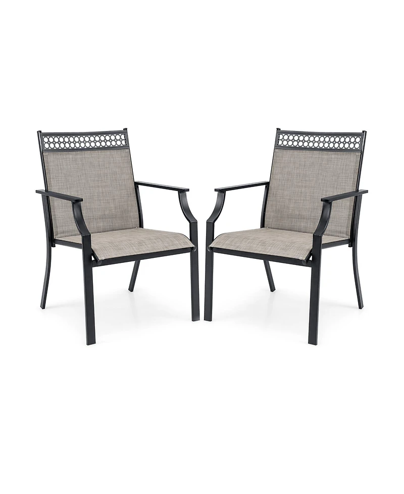 Patio Chairs Set of 2 with All Weather Breathable Fabric