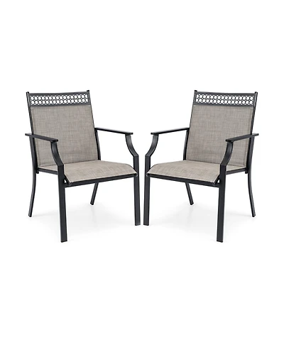 Patio Chairs Set of 2 with All Weather Breathable Fabric
