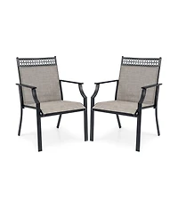 Patio Chairs Set of 2 with All Weather Breathable Fabric