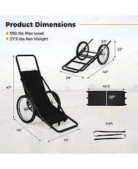 550 Lbs Folding Deer Game Cart with Polyester Liner for Hunting