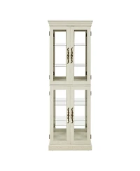 Streamdale Lighted Glass Display Cabinet, Antique White