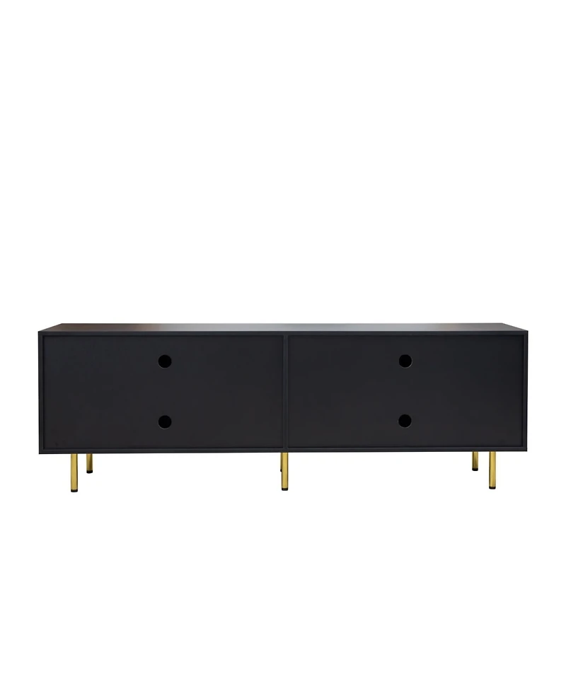 Streamdale Modern warm Black Tv cabinet for 80 inch Tv Stands, for Living Room Bedroom