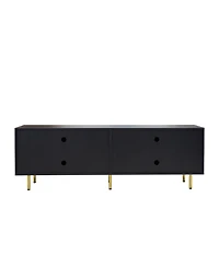 Streamdale Modern warm Black Tv cabinet for 80 inch Tv Stands, for Living Room Bedroom