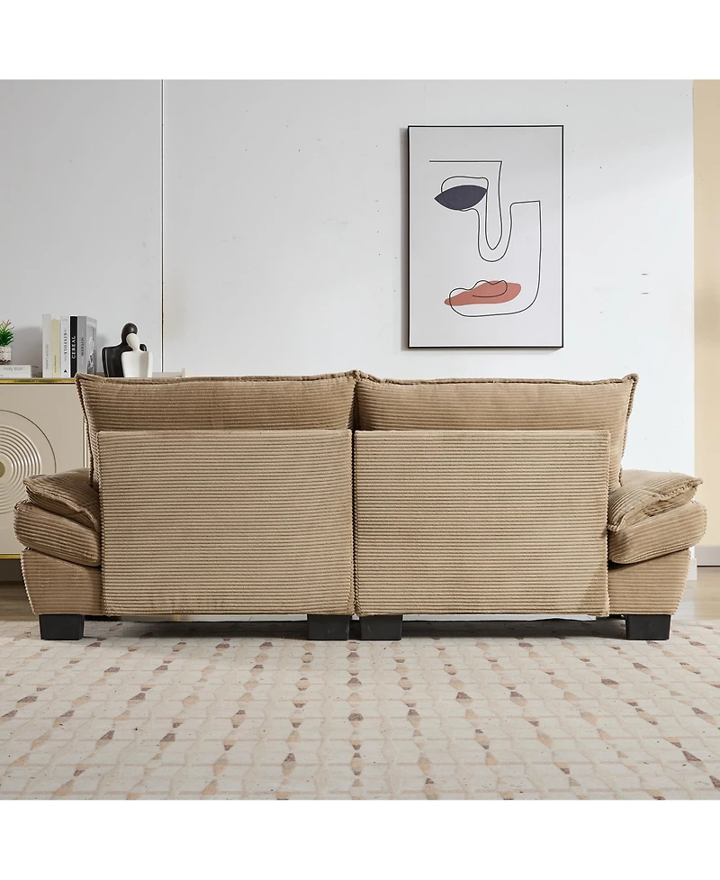 Streamdale Corduroy Sofa Sleeper Couch with Pillows