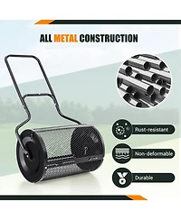 24-Inch Peat Moss Spreader with Upgrade Side Latches and U-shape Handle