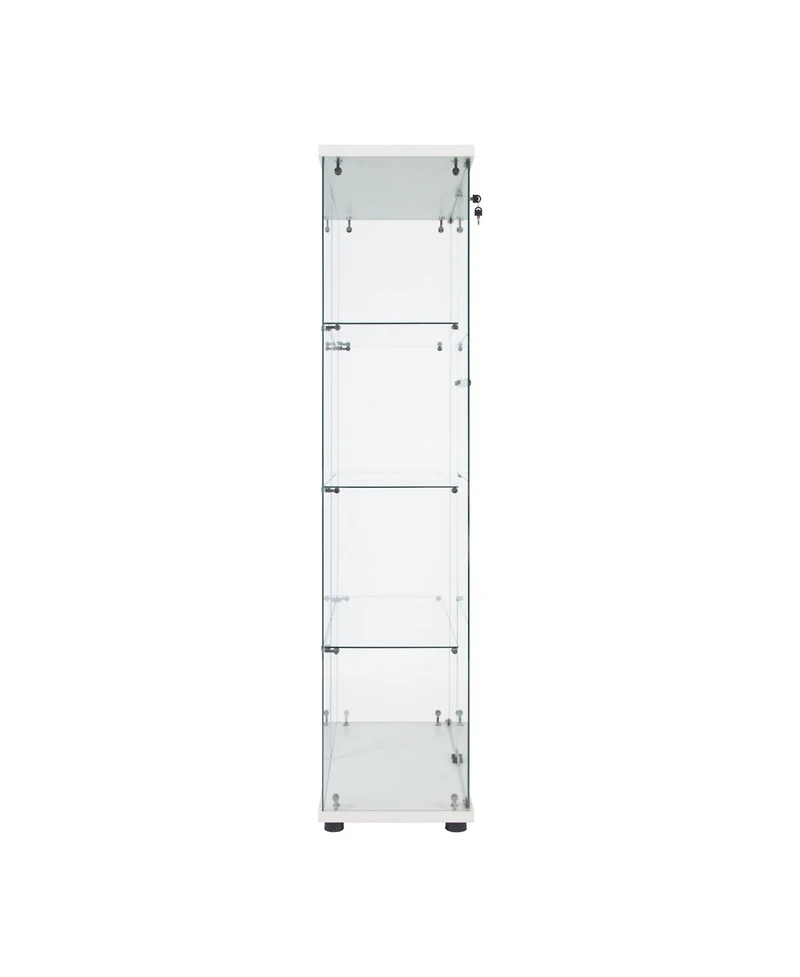 Streamdale Led Strip Light Glass Display Cabinet, White