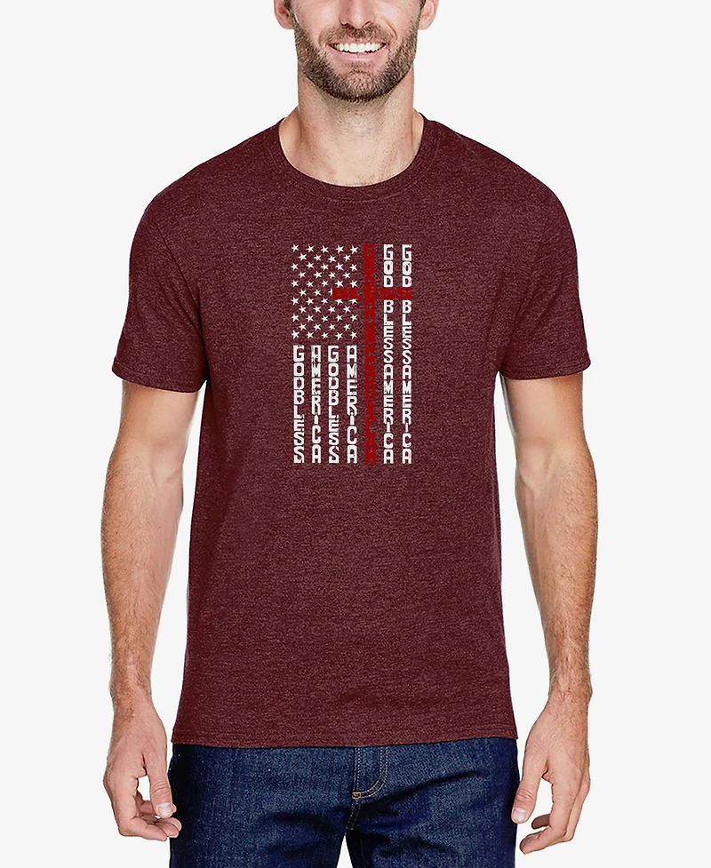 La Pop Art Men's Cross Flag Premium Blend Word T-Shirt
