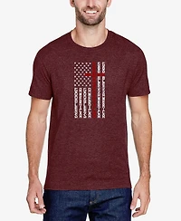 La Pop Art Men's Cross Flag Premium Blend Word T-Shirt